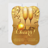 Nieuwjaar Champagne Toast uitnodiging (Voorkant)