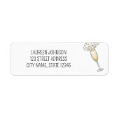 Nieuwjaar champagneglas etiket (Voorkant)