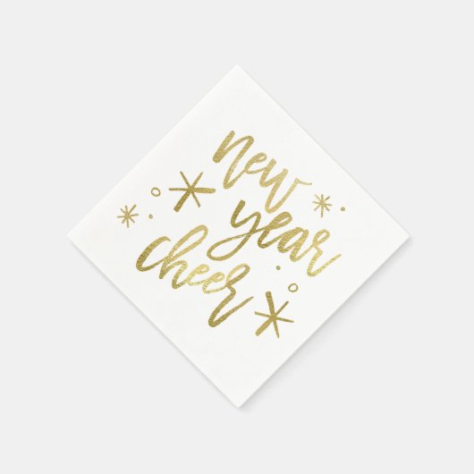 Nieuwjaar Cheer Gold Foil Napkins Servetten (Hoek)