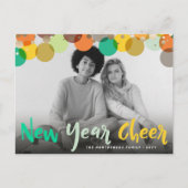 Nieuwjaar Cheer Kleurrijke & Leuke Confetti Stippe Feestdagenkaart (Voorkant)