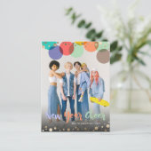 Nieuwjaar Cheer Kleurrijke & Leuke Confetti Stippe Feestdagenkaart (Staand voorkant)