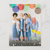 Nieuwjaar Cheer Kleurrijke & Leuke Confetti Stippe Feestdagenkaart (Voorkant)