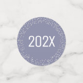 Nieuwjaar Cheer Silver Glitter Script Sneeuwvlokke Confetti (Kleine voorkant)