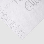Nieuwjaar Cheer Silver Glitter Snowflakes op wit Tissuepapier (Detail)