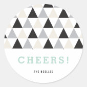 Nieuwjaar Cheers Neutraal Mod Geometric Holiday Ronde Sticker (Voorkant)