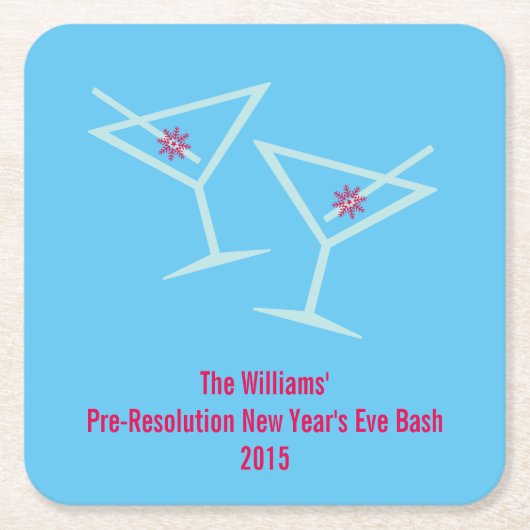 Nieuwjaar Cheers (op maat) Kartonnen Onderzetters (Voorkant)