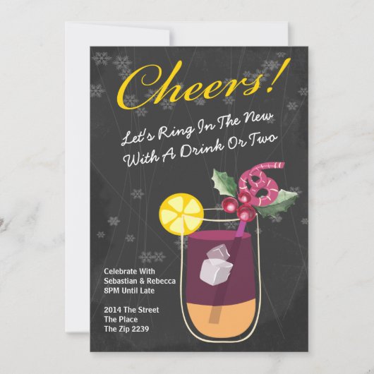 Nieuwjaar cocktail Drinken op persoonlijke titel Kaart (Voorkant)