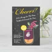 Nieuwjaar cocktail Drinken op persoonlijke titel Kaart (Staand voorkant)