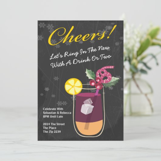 Nieuwjaar cocktail Drinken op persoonlijke titel Kaart (Staand voorkant)