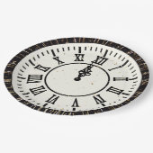 Nieuwjaar Confetti op klok en vuurwerk Papieren Bordje (Gekanteld)