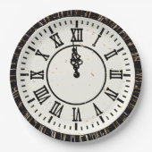 Nieuwjaar Confetti op klok en vuurwerk Papieren Bordje (Voorkant)