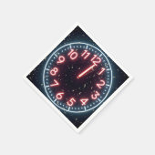 Nieuwjaar Confetti op Midnight Neon Clock Servet (Hoek)