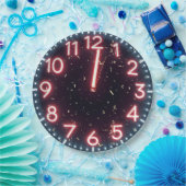 Nieuwjaar Confetti op Neon Clock Papieren Bordje (Feest)