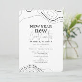 Nieuwjaar coördineert Grijze aankondiging (Staand voorkant)