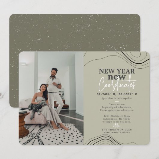 Nieuwjaar coördineert publicatie groene beweging P Feestdagenkaart (Voorkant / Achterkant)