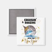 Nieuwjaar Cruisen en Boozing Vakantie Matching Magneet (Voorkant / Achterkant)