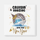Nieuwjaar Cruisen en Boozing Vakantie Matching Magneet (Voorkant)