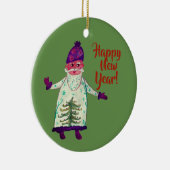 Nieuwjaar Custom Santa Claus Circle Ornament (Rechts)