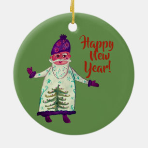 Nieuwjaar Custom Santa Claus Circle Ornament