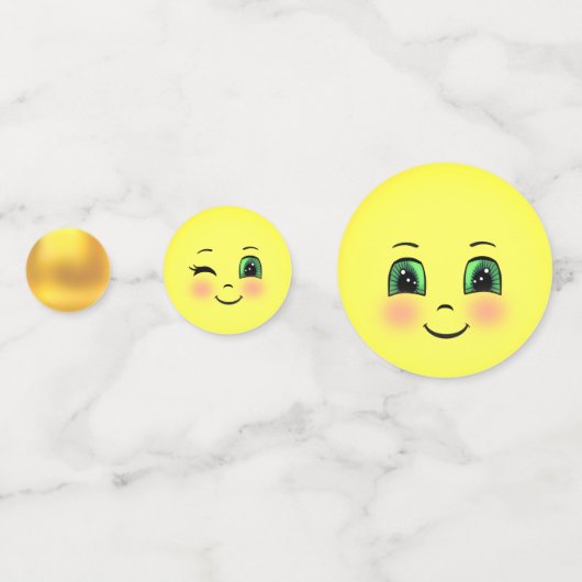Nieuwjaar Cute Sun Happy Face Emojis Confetti (Achterkanten)