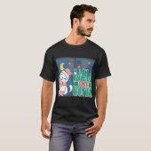 Nieuwjaar Cutie Cat on Window met Fireworks Backgr T-shirt (Voorkant volledig)