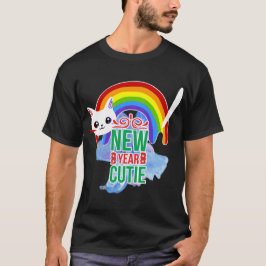 Nieuwjaar Cutie Rainbow Cat T-shirt