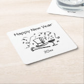 Nieuwjaar dateert kartonnen onderzetters (Schuin)