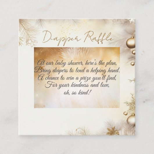 Nieuwjaar Design Gold Elegant Baby shower Informatiekaartje (Voorkant)