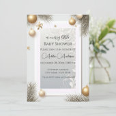 Nieuwjaar Design Gold Elegant Baby shower Kaart (Staand voorkant)