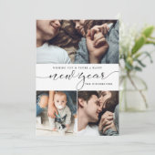 Nieuwjaar Drie de Nieuwjaarskaart van de Collage Feestdagenkaart (Staand voorkant)