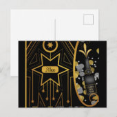 Nieuwjaar Elegant Art Deco Champagne Briefkaart (Voorkant / Achterkant)