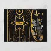 Nieuwjaar Elegant Art Deco Champagne Briefkaart (Voorkant)