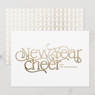 Nieuwjaar elegant Art Deco typografie gouchic Feestdagenkaart