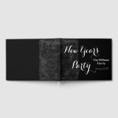 Nieuwjaar Elegant Script Black White Modern Gastenboek (Volledig)