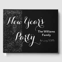 Nieuwjaar Elegant Script Black White Modern