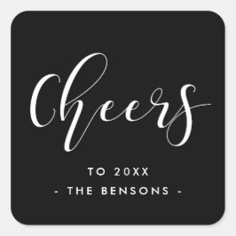 Nieuwjaar Elegante kalligrafie Vierkante Sticker