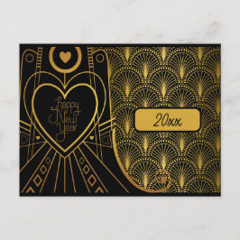 Nieuwjaar Elegante Vintage Art Deco Briefkaart