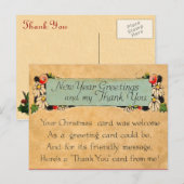  Nieuwjaar en dank je wel Briefkaart (Voorkant / Achterkant)