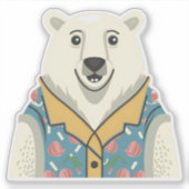 Nieuwjaar en grappige en gelukkige dieren sticker (Voorkant)