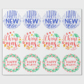 Nieuwjaar en kerst inpakpapier (Vlak)