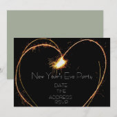 Nieuwjaar Eve party met hartsparklers Kaart (Voorkant / Achterkant)