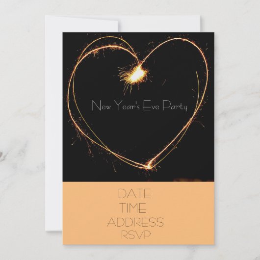 Nieuwjaar Eve party met hartsparklers Kaart (Voorkant)