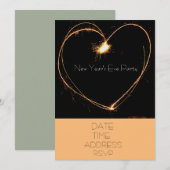 Nieuwjaar Eve party met hartsparklers Kaart (Voorkant / Achterkant)