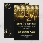 Nieuwjaar Eve Party Uitnodiging L Nieuwjaar 2024 (Voorkant / Achterkant)