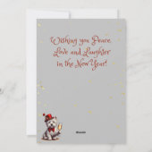 Nieuwjaar Eve Westie met champagne kaart (Achterkant)