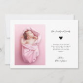 Nieuwjaar Extra Cheer Baby Foto geboortedatum Aankondiging (Achterkant)