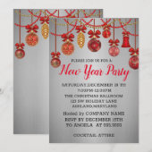 Nieuwjaar fantastische, wonderbaarlijke Rode Balls Kaart (Voorkant / Achterkant)