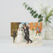 Nieuwjaar feest drink, grappige  vakantie briefkaart (Staand voorkant)