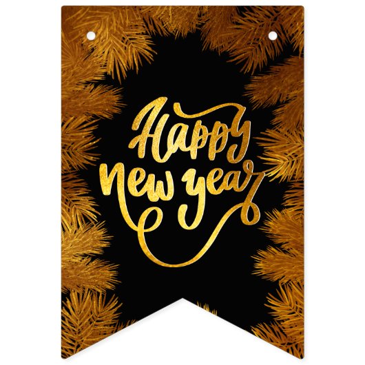 Nieuwjaar feestdag Pine Gold Business Gala Vlaggetjes (Derde vlag)