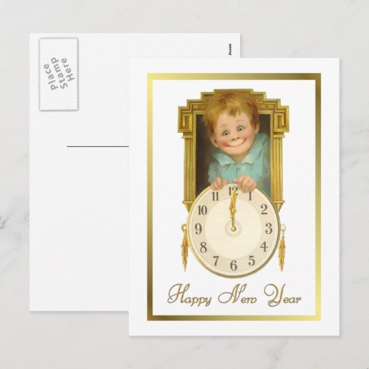  nieuwjaar feestdagenkaart (Voorkant / Achterkant)